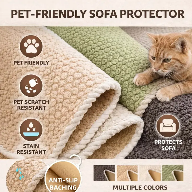 Luxury Thick Sofa Cover – Washable Non-Slip Couch Protector for Sectional Sofa, Loveseat & 3-Seater Couch