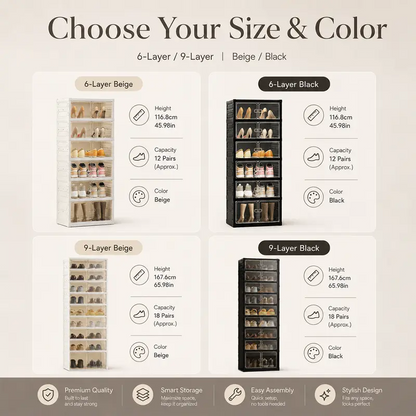 Tall Fabric Drawer Dresser with 9 Storage Bins, Sturdy Steel Frame Cabinet for Clothes, Toys, and Accessories