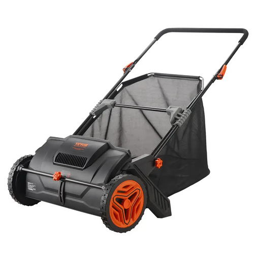 Heavy-Duty Lawn Sweeper with 4 Spinning Brushes, Rolling Leaf & Acorn Collector for Yard, Lawn & Driveway