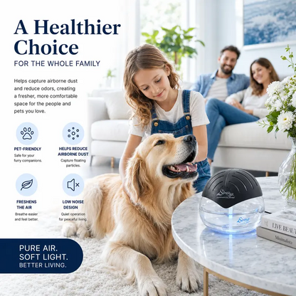 All-in-One Air Purifier & Air Washer – Air Revitalizer with 7-Color Adjustable LED Lights, Dust & Allergen Removal, Air Freshener for Home, Bedroom & Office