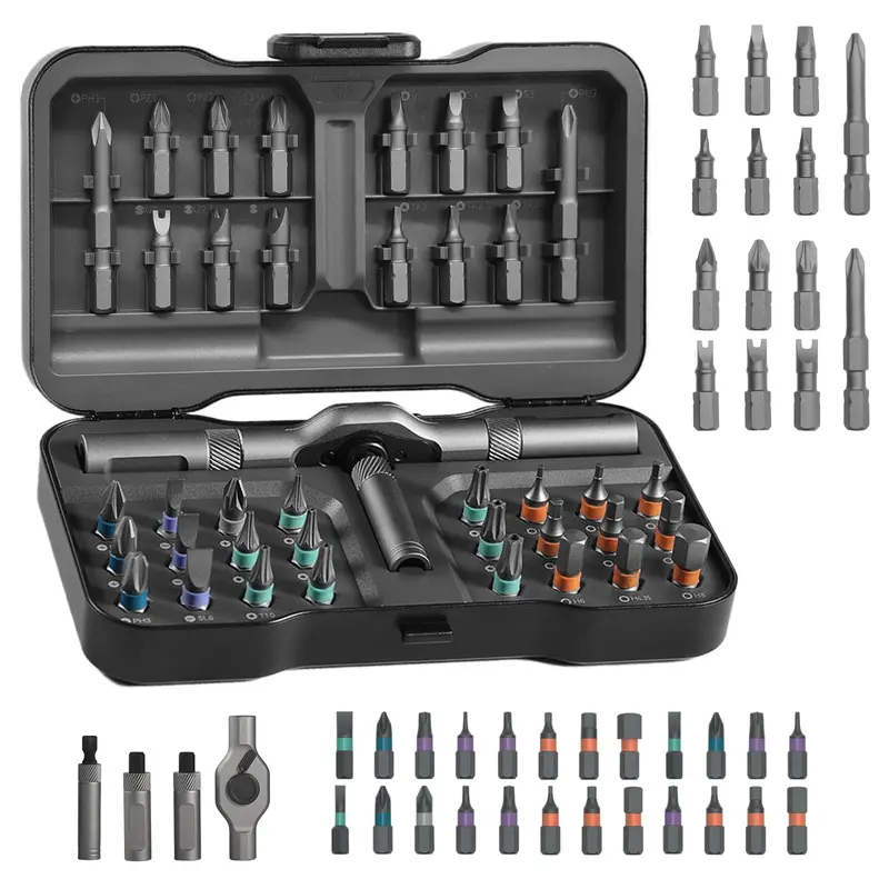 All-in-One Ratchet Magnetic Screwdriver Set – S2 Steel Precision Bits, Removable Screwdriver Kit for DIY, Furniture Assembly & Home Repair