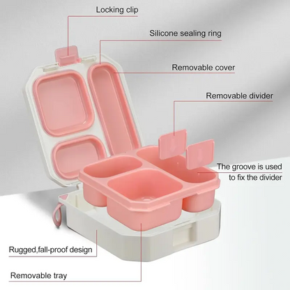 Kids Bento Lunch Box Set – 5 Compartment Leak-Proof Food Container with 12oz Soup Thermos & Insulated School Lunch Bag