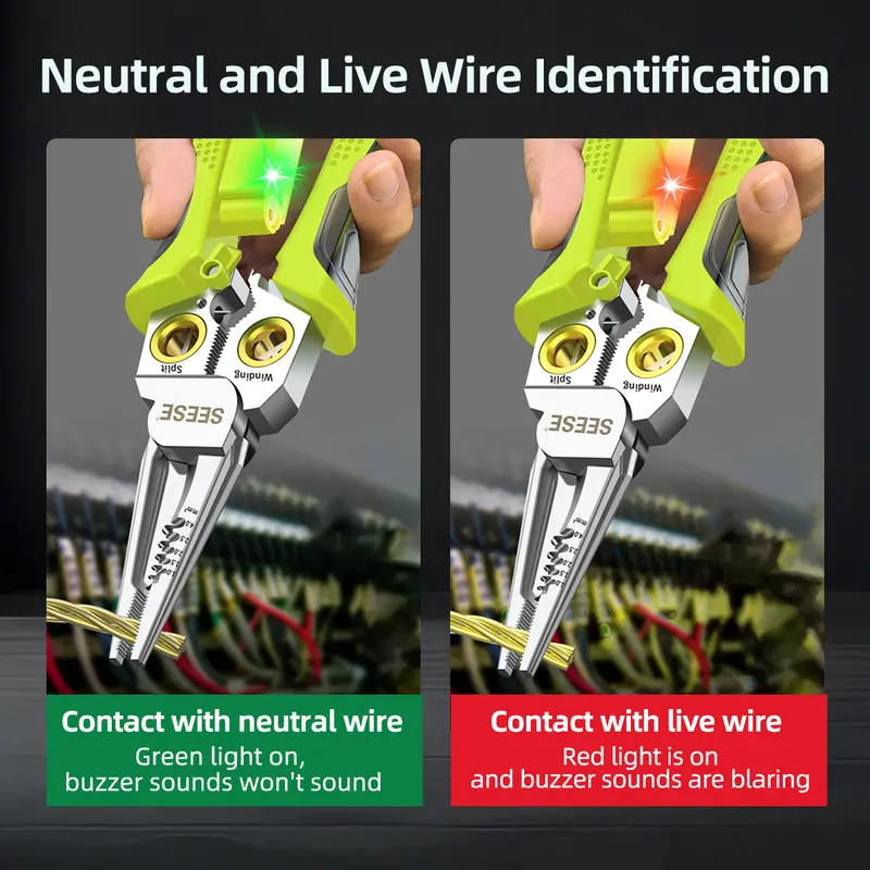 ✅ 8-in-1 Wire Stripper Pliers with Voltage Tester, Multifunctional Electrical Tool for Cutting, Stripping, Crimping & Pulling Wires
