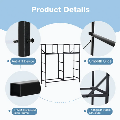 9 Drawer Storage Tower with Fabric Bins, Sturdy Metal Frame Dresser Organizer for Bedroom, Closet, and Home