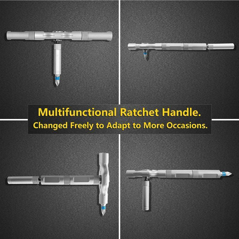 All-in-One Ratchet Magnetic Screwdriver Set – S2 Steel Precision Bits, Removable Screwdriver Kit for DIY, Furniture Assembly & Home Repair